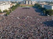 খালেদা জিয়ার জানাজা: যতদূর চোখ যায় মানুষ আর মানুষ